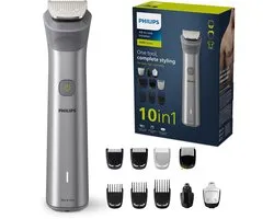 Philips All-in-One Series 5000 - 10-in-1 Multigroom - Baardtrimmer - Voor gezicht, lichaam en haar - Lichtgrijs - MG5920/15