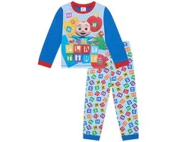 CoComelon Kinderpyjama - Jongens Pyjama - Lange Mouwen - Maat 86 - Blauw/Rood