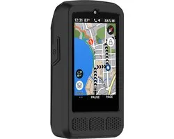 Beschermhoesje + screenprotector voor Wahoo Elemnt Roam 3 - Siliconen beschermhoes voor fietsnavigatie - zwart