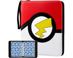 Chemise Collection - 900 Cartes - Chemise 50 Pages - 9 Pochettes / Compartiments - Format A4 - Coffret - Reliure - Rouge avec logo