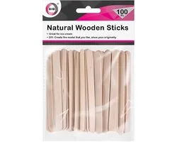 100x pièces Hobby craft bâtons de popsicle naturel 11 cm - bois artisanal