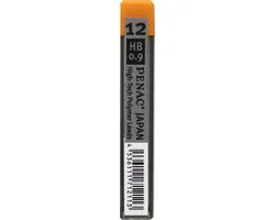 Penac Hi-Tec Polymer - Leads vulpotlood vulling - 0.9mm - Navulling - HB - koker 12 stuks