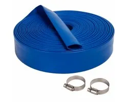 Tuyau de refoulement plat Deltaline pour pompes submersibles – ¾ pouce / 20 mm – 20 m – 3 bars – 2 Colliers de serrage de serrage inclus
