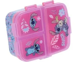 Disney's Stitch Kinderlunchbox Pink Jungle – Broodtrommel met 4 vakken voor kinderen vanaf 4 jaar - Vaatwasserbestendig & BPA-vrij - Lichtblauw/Roze