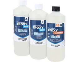 Mr.Boat Epoxy Giethars 25 - 3000 gram - Transparante Resin / Epoxyhars - Met UV blocker - Mengbekers - Handschoenen – Tongspatels