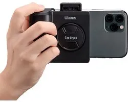 Ulanzi CapGrip II smartphone camera grip - met magnetische Bluetooth afstandsbediening - Universele aansluiting tot 8,2cm breed - Cold shoe-mount - Zwart