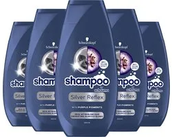 Schwarzkopf Shampooing Silver Reflex Pour cheveux blonds, Grijs et Wit - 6x 250ml - Emballage vrac