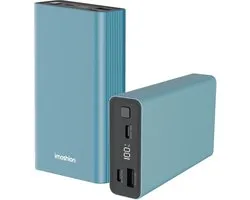Mini Powerbank Imoshion 20 000 mAh - Chargeur rapide 30 W - Indicateur LED - USB C et USB A - Compatible iPhone et Samsung - Universel - Vert