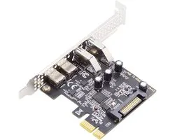 USB3.1 Gen1 5Gbps Dual Type-A & Type-C USB-C Female to PCI-E Express 1x Card Adapter uPD720201 with Low Profile Bracket - ShopVlot