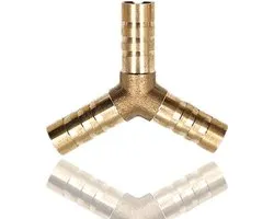 Barbed Wire Connector SENRISE 8mm 3 Way Solid Brass Y-Hose Barbed Wire Joiner/Connector Adapter for Fuel Air Water Gas Oil (Pack of One)