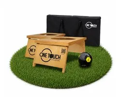 Jeu de football OneTouch - Wicked Wood Games - Comprend 2 planches / Ballon de football Premium / Sac de transport