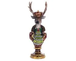 Goodwill - Kerstman in arrenslee - Goud - H40 cm