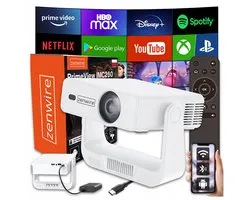 Mini Projecteur Portable Rétroprojecteur Android 14 WiFi 360 Full HD 4K pour Téléphone Zenwire PrimeView IMC260