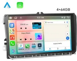 Autoradio Boscer® - Convient pour Volkswagen, Skoda & Seat - Apple Carplay & Android Auto - Android 13 - 4+64 Go - Écran tactile HD 9 pouces - Bluetooth, USB, WiFi & MP5 - Système de navigation - Caméra de recul & Microphone