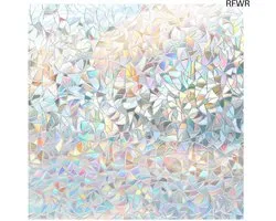 DOWELL Rainbow Window Film 30 x 200cm Privacy Stainless-Lead Self Adhesive 3D Static Window Film, Removable Decorative Window Sticker with Rainbow Effect, Anti-UV Sun Shade for Home and Office