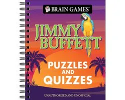 Brain Games - Puzzles and Quizzes- Brain Games - Puzzles and Quizzes: Jimmy Buffett - Puzzles for Parrotheads Trivia, Word Search, Crossword, Picture Puzzles & More Spiral Bound, Full Color Activity Book Gift