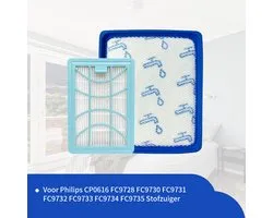 Filtres Replacements® adaptés à Philips Powerpro Expert - Filtre d'entrée (filtre moteur) + Filtre d'échappement H11 - FC9729, 9741, 9743, 9744 et 9745