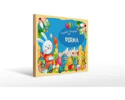 Holzschild Ostern Ostergrüße 40x30cm PIRNA Geschenk FEST