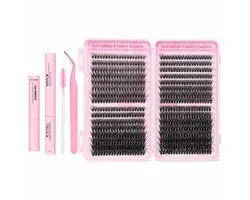 Individual Cluster Lashes Set – Wimperclusters met Lijm, Remover, Pincet en Borsteltje