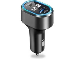Caliber Autolader - Snellader - Autolader USB C - 12v USB Autolader - USB QC3.0 18W & USB C 65W - Ook geschikt voor laptops en tablets - 83 Watt - 12/24Volt - LED met spanningsmeter (PS26)
