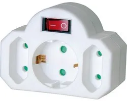 Fiche adaptateur Brennenstuhl Euro 2 Steckd. + 1 Steckd. blanc