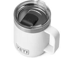 YETI Rambler Mug, Vacuum Insulated Stainless Steel Stackable Mug with Magslider Lid, White, 10 oz (295ml)