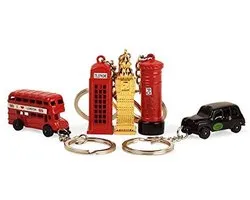 London Landmark Porte-clés Set - Souvenirs Brit en Miniature - 5 pièces