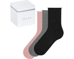 FALKE Happy Box 3-Pack cadeau geschenkset katoen multipack sokken dames veelkleurig - Maat 35-38