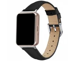 Bracelet en cuir - compatible avec Huawei Watch Fit 4 Pro / 4 / 3 - cuir avec fermeture à boucle - noir