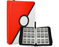 TradingCardPro - Dossier de collection Wit/rouge - Dossier pour 900 cartes de collection Dossier de 50 pages - 9 pochettes - Format A4 - Qualité Premium - Rouge - Classeur