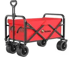 Opvouwbare Utility Wagon - 150 kg Capaciteit, Verstelbaar Handvat en All-Terrain Wielen voor Camping en Winkelen