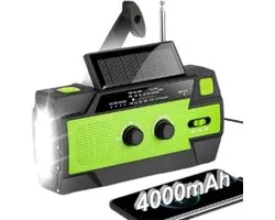 Radio d'urgence - Remontage Solar 4 000 mAh - MODÈLE 2024 - Banque d'énergie Solar Énergie solaire - Forfait d'urgence de Survie - Lampe de poche rechargeable - Forfait d'urgence - Ration d'urgence