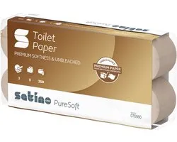 Papier toilette SatinobyWepa PureSoft - 72 rouleaux - 3 couches - Ecolabel - Naturel