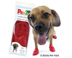 Pawz Rubber Dog Boots - Hondenschoen - Rood Small
