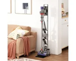 Support universel autoportant pour aspirateur – Support de rangement pour aspirateur-balai – Acier au carbone noir – Sans perçage
