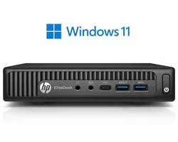 HP EliteDesk 800 G2 - Intel G4400T - 8 Go - 256 Go SSD - Mini PC de bureau - Windows 11 - VGA - DisplayPort