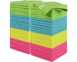 Microfibre Cleaning Cloths Pack of 50 - Reusable Kitchen Cleaning Cloths - Lint-Free Dish Towels - Streak-free Washable Dust Cloth for Home Car Motorcycle Windows - 30 x 30 cm