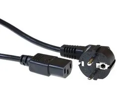 ACT Netsnoer Schuko CEE 7/7 male (haaks) - C13 IEC 60320 zwart 5 m AK5016