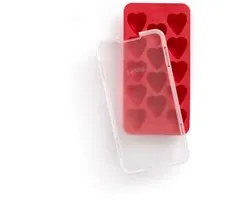 Lékué IJsblokjesvorm - met deksel - Hartjes - Red