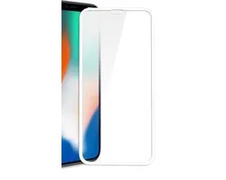 DrPhone iPhone Xs Max / iPhone 11 Pro Max Glas 9D Full Ultimate Verres Coverage Full Covering Edge Frame Verre trempé - Extra fin Anti-Scratch-Free & Anti-Crack + NL Manual - Bordure Witte