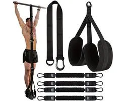 Pull-up Assist Bands, Weerstandsbanden voor Pull-up Bar Oefeningen, Verstelbare Heavy Duty Pull-up Assist Apparaat met 4 Assist Bands, Home Gym Fitness Workout Kracht Training