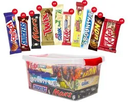 Assortiment chocoladerepen Mars & Nestlé - 42 stuks - 1914g - Mars, Snickers, Twix, Bounty, KitKat, Lion, Galak, Crunch & Nuts