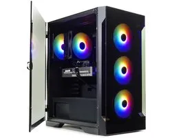 AMD Ryzen 7 5700X 8-Core High-End RGB Game PC - GeForce RTX 5060 8GB - 32GB RAM - 2TB SSD - Met Magneetdeur en Energiezuinige 80Plus BRONZE Voeding - WiFi - Windows 11 PRO - ELITE E2