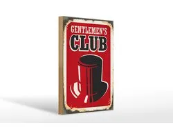 Holzschild Retro 20x30cm Gentlemen`s Club Männer