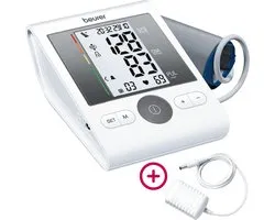Beurer BM 28 ONPACK Bloeddrukmeter bovenarm - Incl. adapter - Aanbevolen door Hartstichting - Onregelmatige hartslag – Rust-indicator – Manchet-aanbreng controle – Geschikt tijdens zwangerschap - Klinisch gevalideerd - 5 Jaar garantie
