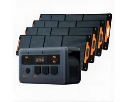 OSCAL PowerMax 1800SE Stroomgenerator +4 x 200W Zonnepaneel- Draagbaar energiecentrum - 1024 Wh LiFePO4-accu - 1800 W zonnegenerator