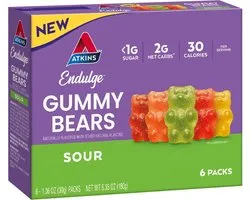 Atkins | Endulge | Gummy Bears Sour | 6 x 30g