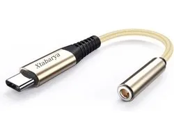 Xtabarya Original Type C 3.5mm Jack Adapter Usb C To Aux Headphone Adapter Cord Audio kable pour Pixel 4 3 2 XL iPad Pro Samsung Galaxy S21 - Or