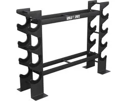 Gorilla Sports Support Dumbbell - Support d'haltères - Support Halter - Acier - Capacité de charge jusqu'à 300 kg - Zwart
