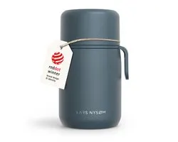 LARS NYSØM Boîte alimentaire isotherme en acier inoxydable sous vide - Boîte à lunch étanche pour plats chauds et froids, large tasse thermos pour soupe, travail et Voyages ( Blue pierre)